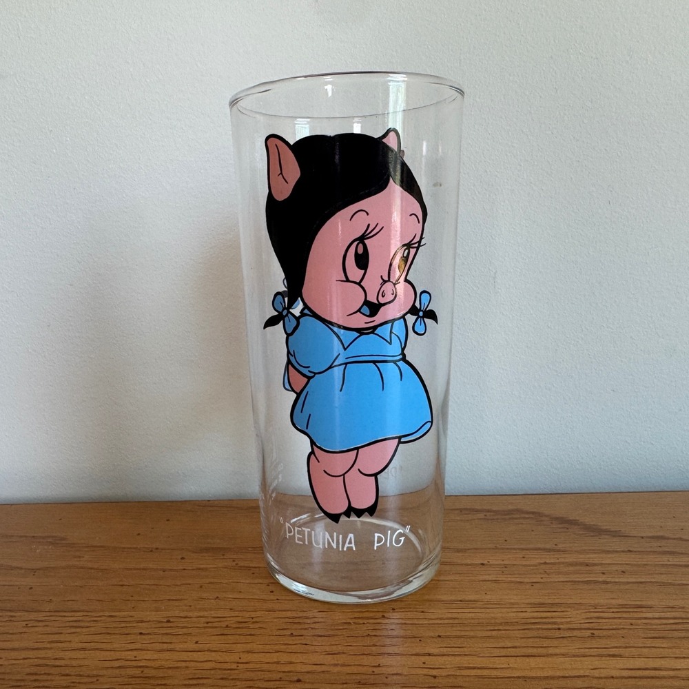 Vintage 1973 Pepsi Collector Series Petunia Pig Warner‎ Bros Glass Tumbler